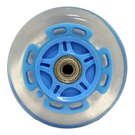 LED SCOOTER WHEELS ABEC9 BEARINGS for RAZOR SCOOTERS 100mm LIGHT UP Blue 2-pack