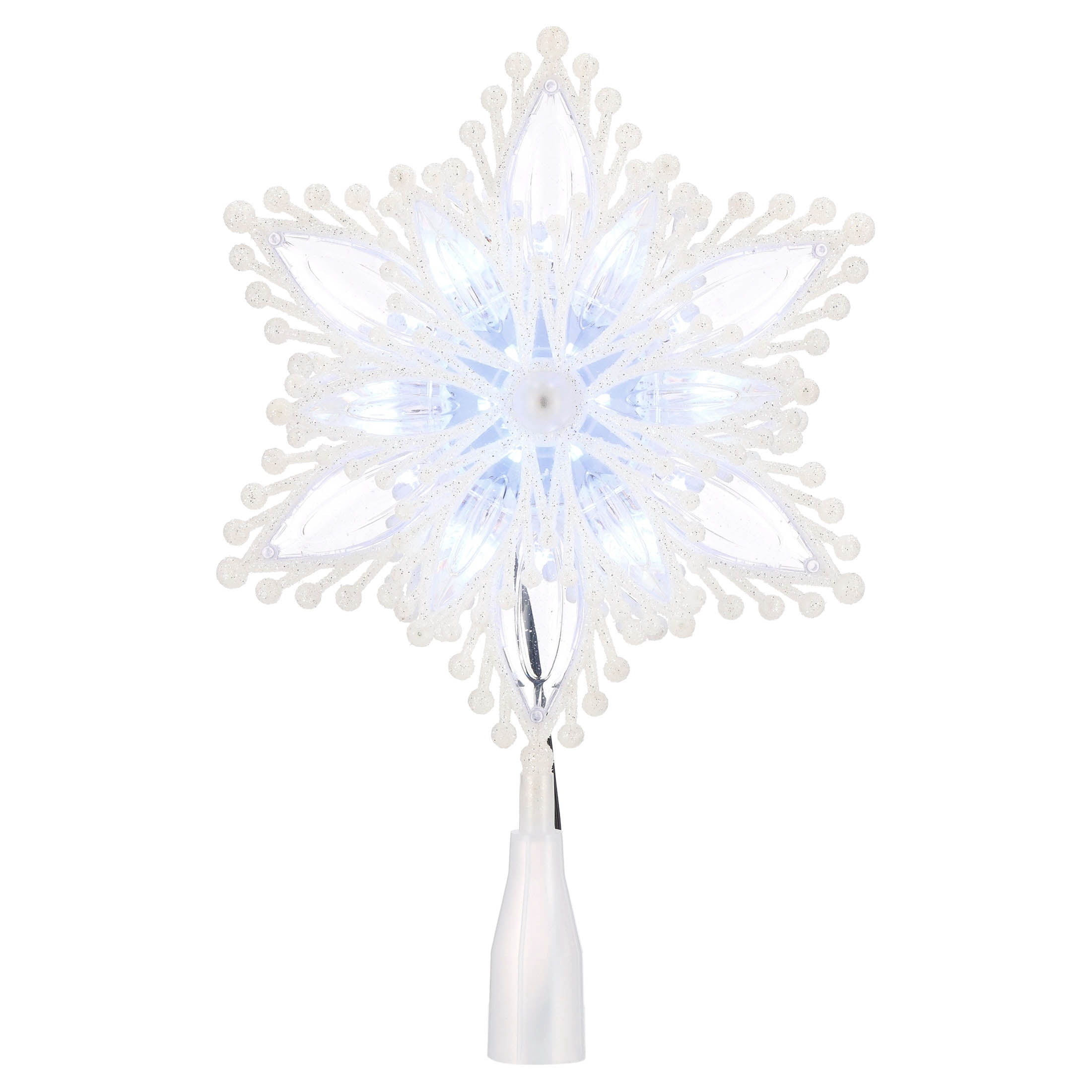 LED Snowflake Christmas Tree Topper, White, 12.5", by Holiday Time