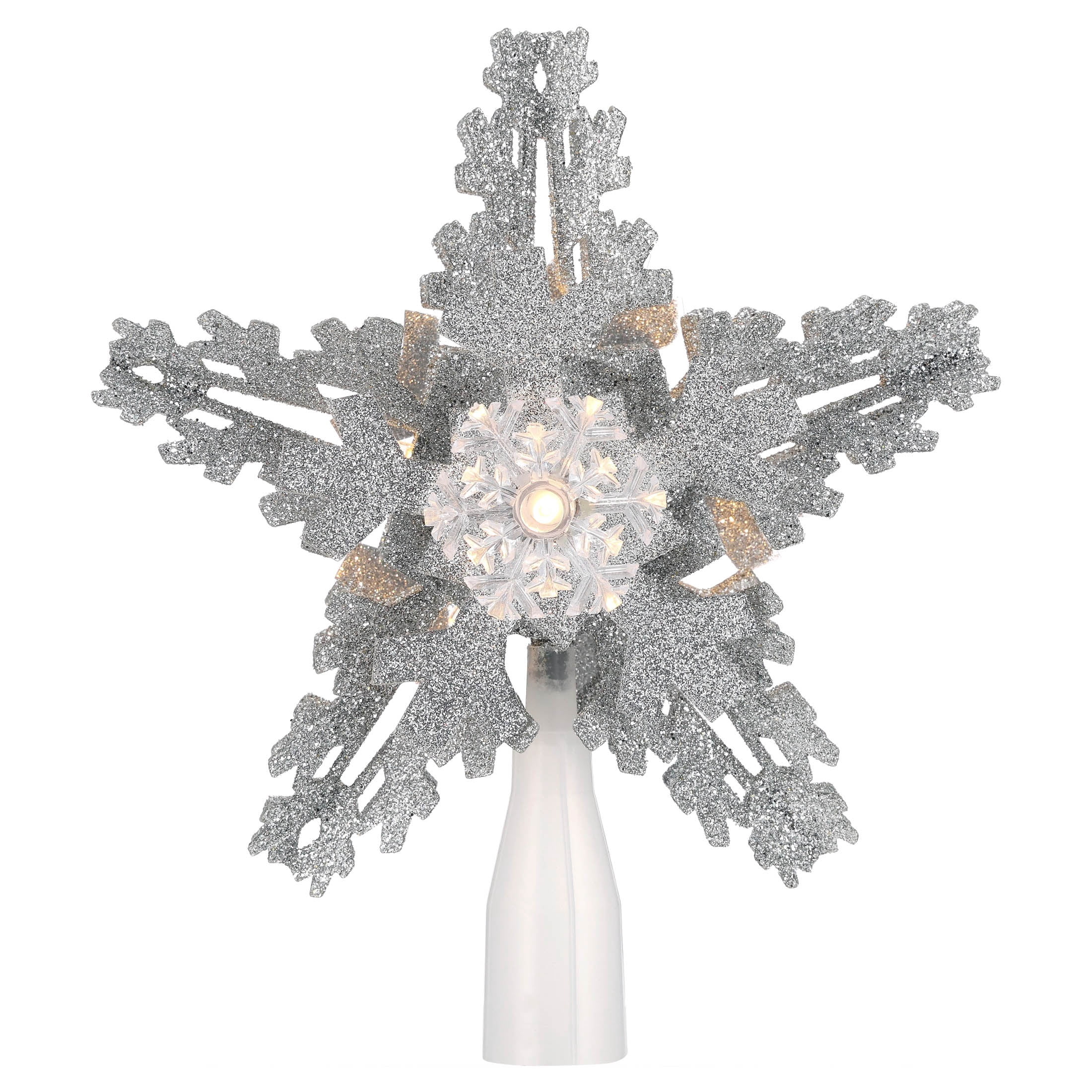 LED Snowflake Christmas Tree Topper, Silver, 8.5", by Holiday Time