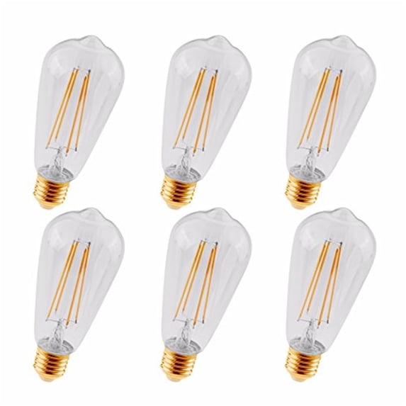 LED ST18 LIGHT BULB, 2200K, 360, CRI80, ETL, 3.5W, 40W EQUIVALENT, 15000HRS, LM300, DIMMABLE, INPUT VOLTAGE 120V 6 PACK