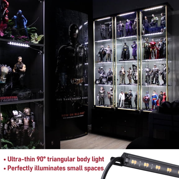 LED Safe Lighting Kit, (4) 12 Inch Linkable Light Bars + Rocker Switch + Power Adapter, 600LM, Input 100-240V, for Under Cabinet Gun Safe Locker Closet Showcase, 5CCT