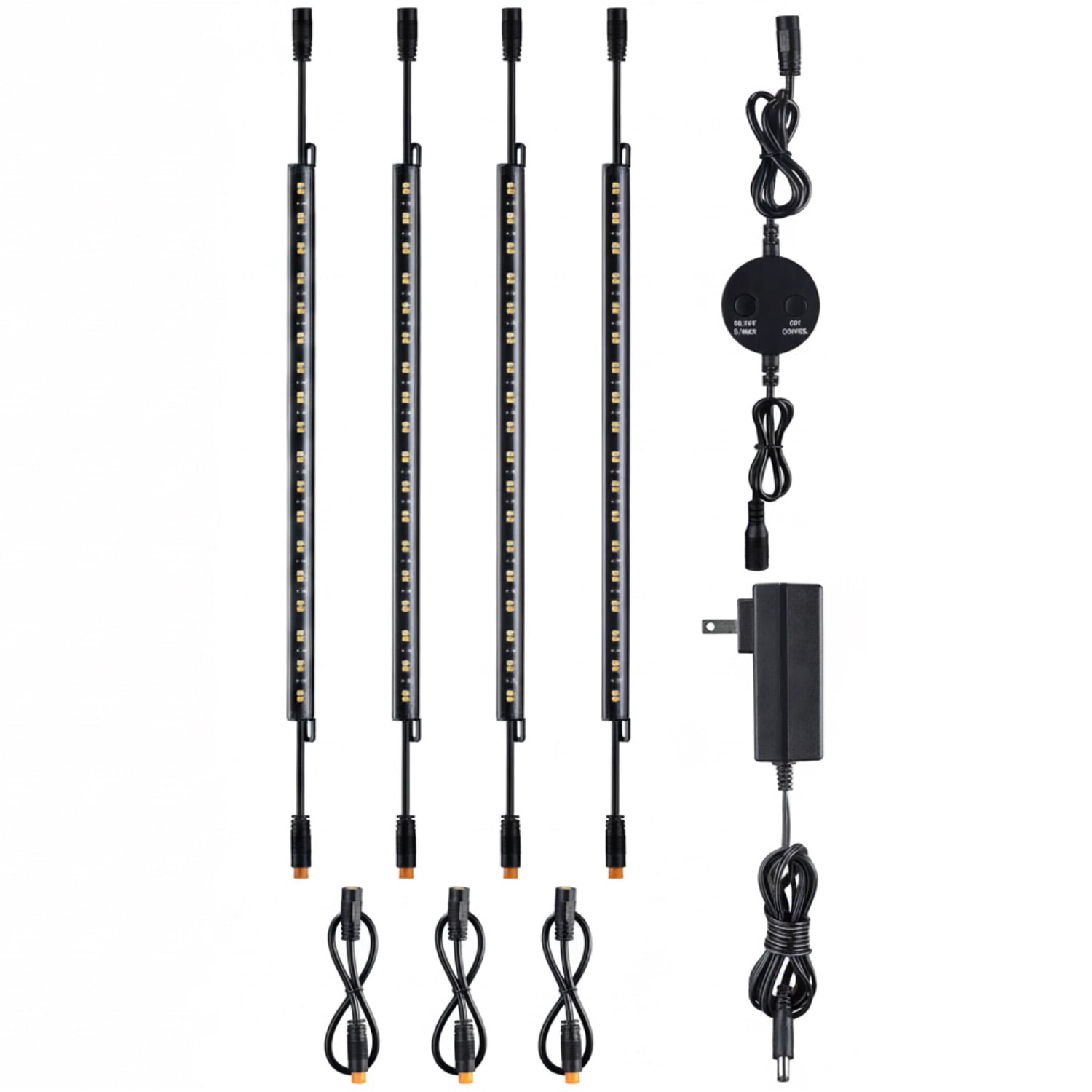 LED Safe Lighting Kit for Under Cabinet, Gun Safe, Shelf, Showcas, (4) 12 Inch Linkable Light Bars + Rocker Switch + UL Adapter, 3000K/3500K/4000K/4500K/5000K Selectable, Pack of 4