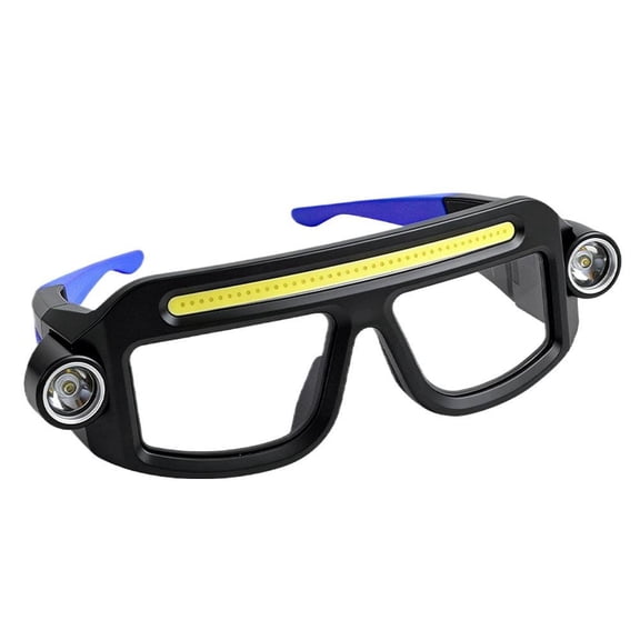 LED Safety Glasses, Rechargeable LED Glasses with 5-Mode Light, USB Work Flashlight for Night Hiking Fishing
