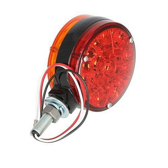 LED Safety Warning Light - 12V 3 Wire Red & Amber Round fits John Deere
