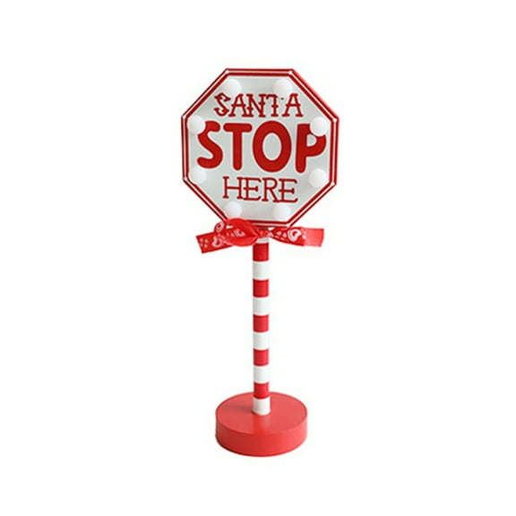 LED Santa Stop Here Sign Lamps Outdoor Christmas Standing Decorative Lights Festive Christmas Decor for Home or Office
