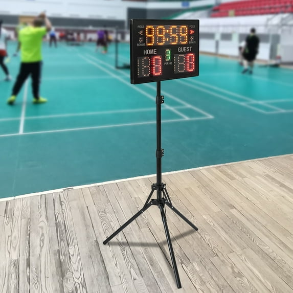 LED Scoreboard Timer with Remote Control, Adjustable Height, 5 Brightness Levels, and Multiple Functions for Sports and Events