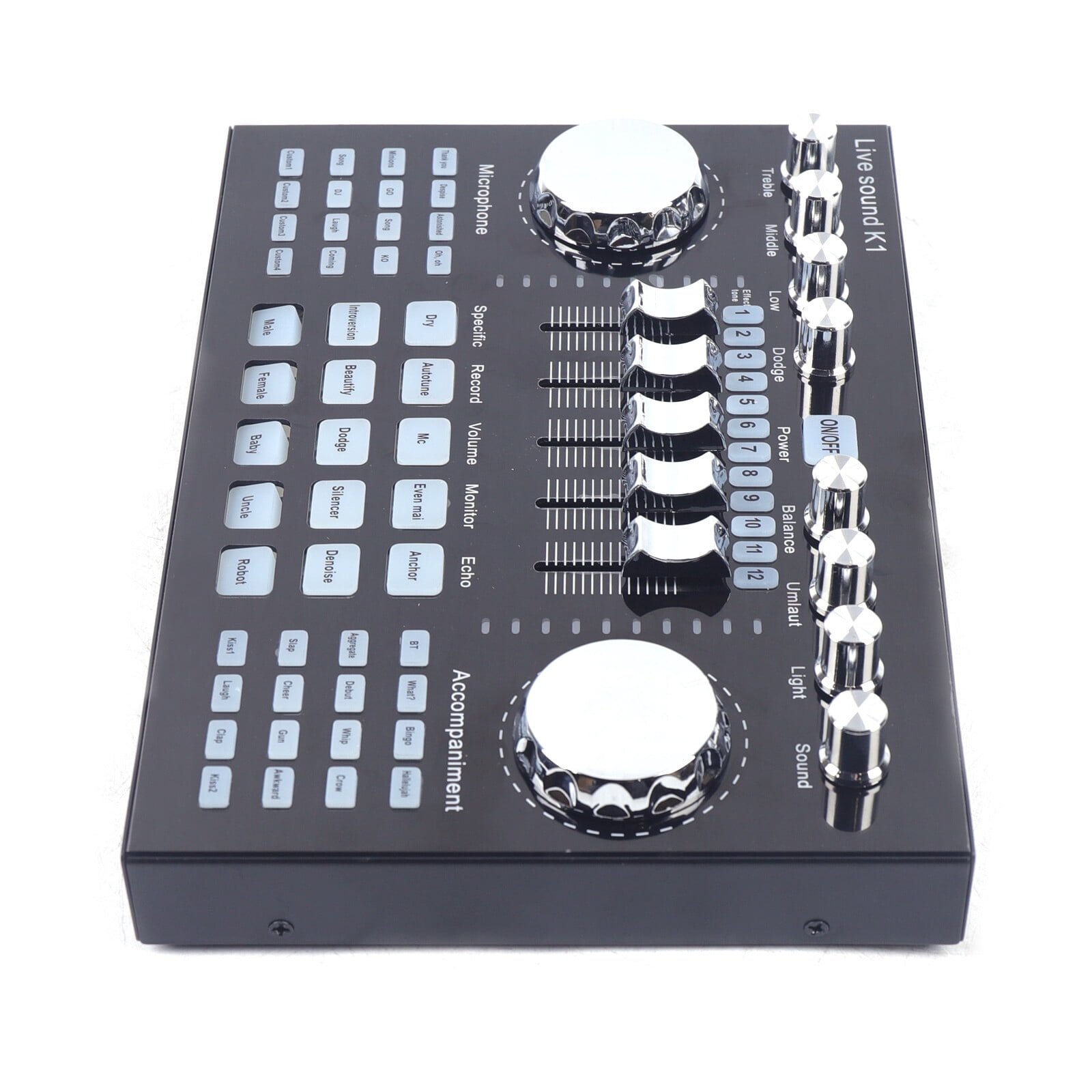 LED- Screen Black Professional Audio Mixer 17.2*2.8*24.2cm 17.2*2.8*24.2cm for Live Broadcasts Stage Performances