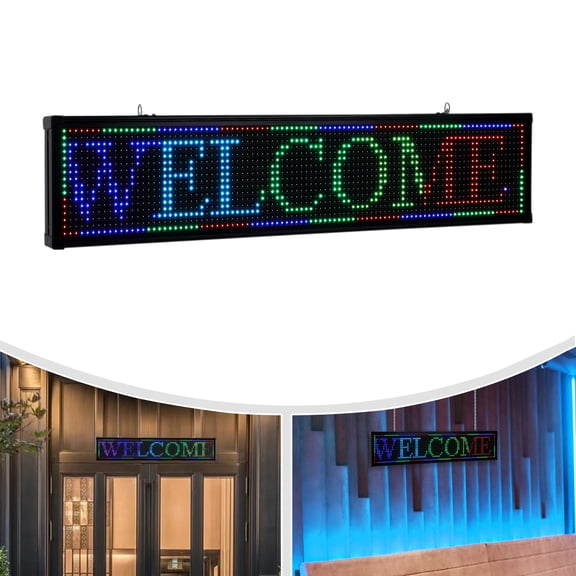 LED Scrolling Message Board 40*8*2 in P10 7 Color Programmable Scrolling Sign