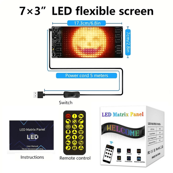 LED Scrolling Party Sign- APP Programmable Light Panel With Animated Text, USB Powered Smart LED Display Board For Christmas, New Year, Birthday & Bar Decorations
