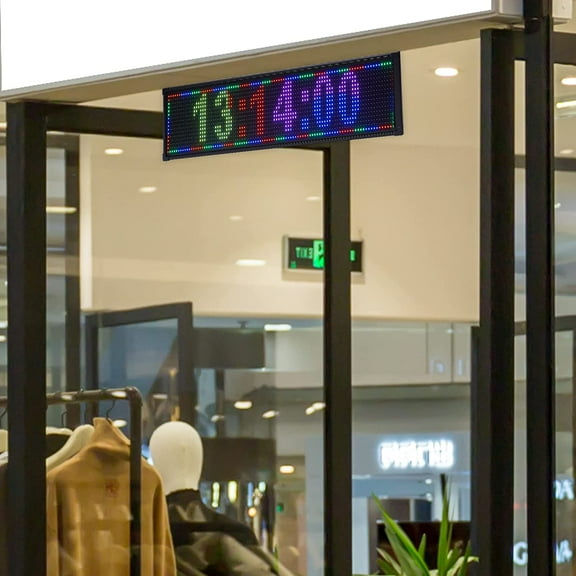 LED Scrolling Sign 26"*8" Message Board Full Color RGB Programmable Outdoor Sign