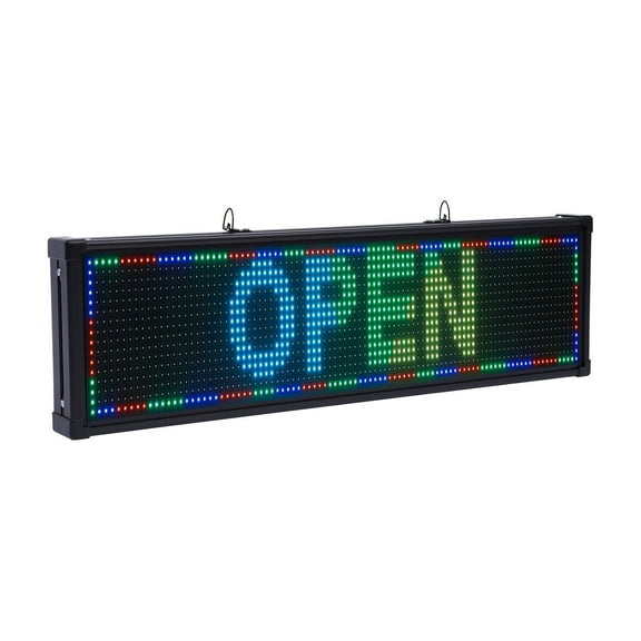 LED Scrolling Sign 26"*8" Message Board Full Color RGB Programmable Outdoor Sign