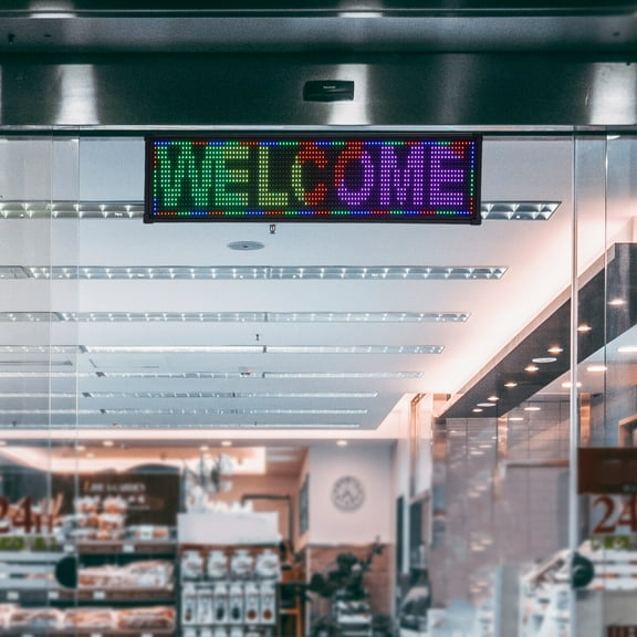 LED Scrolling Sign Message Board Full Color RGB Programmable Outdoor Sign 26"X8"