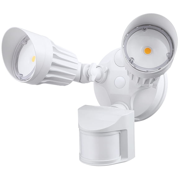 LED Security Light, Motion Sensor Flood Lights Outdoor, Dusk to Dawn & Motion Detector 3 Modes, Adjustable 2-Head, IP65 Waterproof, 20W(150W Equiv.), 5000K Daylight, ETL Listed, White