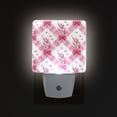 thumbnail image 1 of LED Sensor Night Light Auto On/Off Dusk to Dawn Lamp for Bedroom Hallway Bows and Wildflowers Pattern 2 Pack, 1 of 7