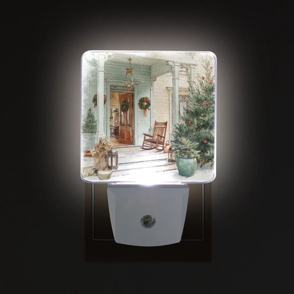 LED Sensor Night Light Auto On/Off Dusk to Dawn Lamp for Bedroom Hallway Charming Christmas Doorway 2 Pack
