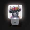 thumbnail image 1 of LED Sensor Night Light Auto On/Off Dusk to Dawn Lamp for Bedroom Hallway Cute Black Cow 2 Pack, 1 of 7