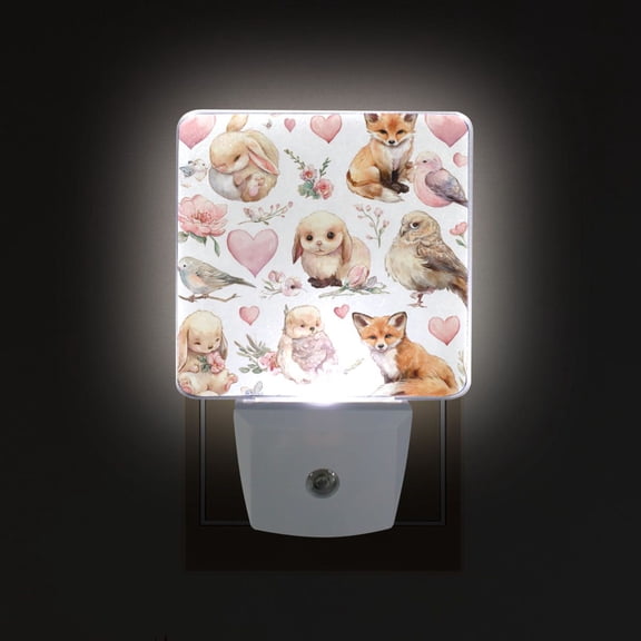 LED Sensor Night Light Auto On/Off Dusk to Dawn Lamp for Bedroom Hallway Cute Collection Of Animals 2 Pack