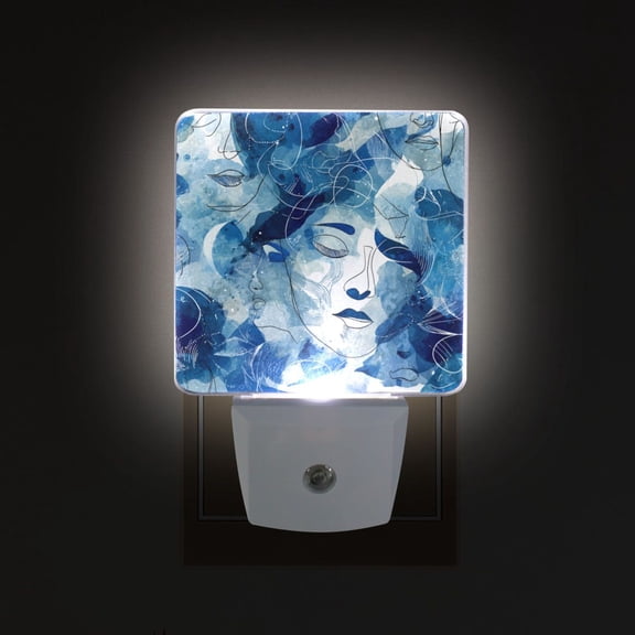 LED Sensor Night Light Auto On/Off Dusk to Dawn Lamp for Bedroom Hallway Ethereal Dreamlike Elements 2 Pack