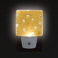 thumbnail image 1 of LED Sensor Night Light Auto On/Off Dusk to Dawn Lamp for Bedroom Hallway Honey Jars and Bees Pattern 2 Pack, 1 of 7