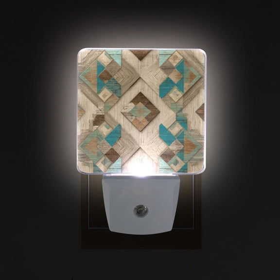 LED Sensor Night Light Auto On/Off Dusk to Dawn Lamp for Bedroom Hallway Natural Abstract Shapes 2 Pack