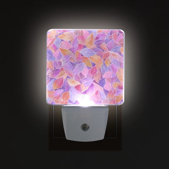 LED Sensor Night Light Auto On/Off Dusk to Dawn Lamp for Bedroom Hallway Small Colors Shapes 2 Pack