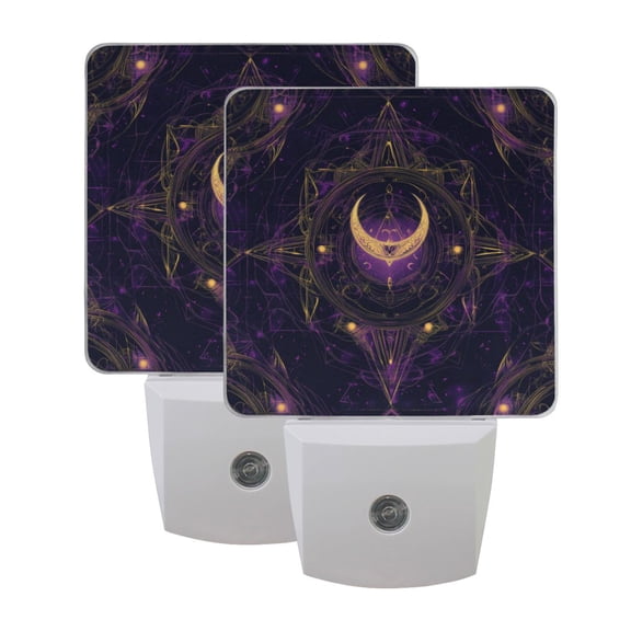 LED Sensor Night Light Dusk to Dawn Auto ON & Off, Plug-in Ancient Symbol Pattern