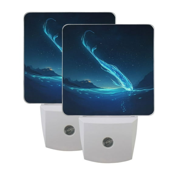 LED Sensor Night Light Dusk to Dawn Auto ON & Off, Plug-in Blue Deep-sea Creature