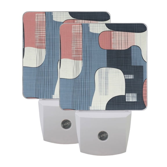 LED Sensor Night Light Dusk to Dawn Auto ON & Off, Plug-in Blue and Pink Large Shapes