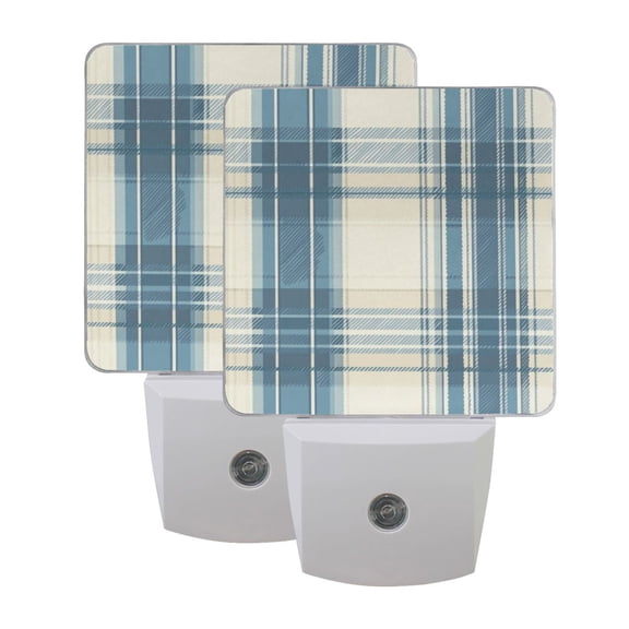 LED Sensor Night Light Dusk to Dawn Auto ON & Off, Plug-in Dusty Blue and Beige Check