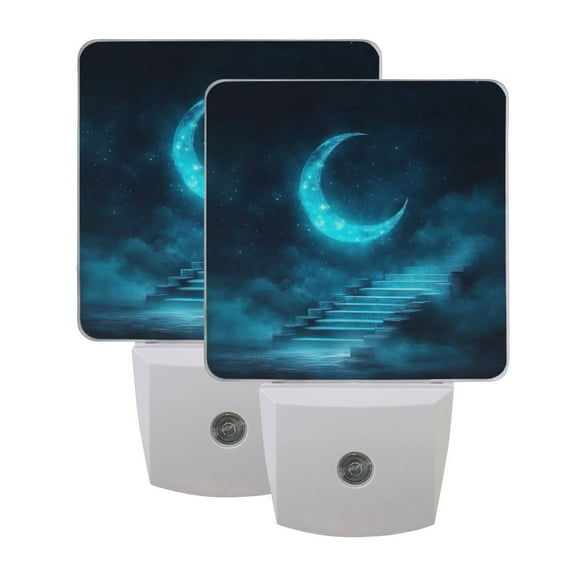 LED Sensor Night Light Dusk to Dawn Auto ON & Off, Plug-in Ethereal Moonlit Night Background