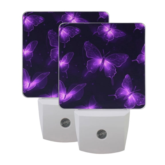 LED Sensor Night Light Dusk to Dawn Auto ON & Off, Plug-in Glowing Butterflies Pattern