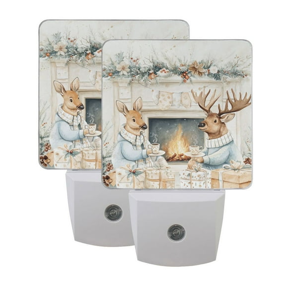 LED Sensor Night Light Dusk to Dawn Auto ON & Off, Plug-in Moose and Deer
