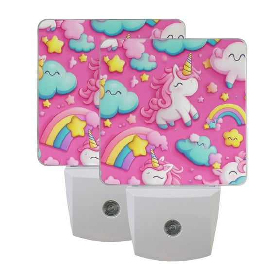 LED Sensor Night Light Dusk to Dawn Auto ON & Off, Plug-in Unicorns and Clouds