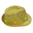 thumbnail image 1 of LED Sequin Fedora Hat for Men and Women, Festive Light-Up Hat for Celebrations and Part, Neutral Jazz Hat, 1 of 7
