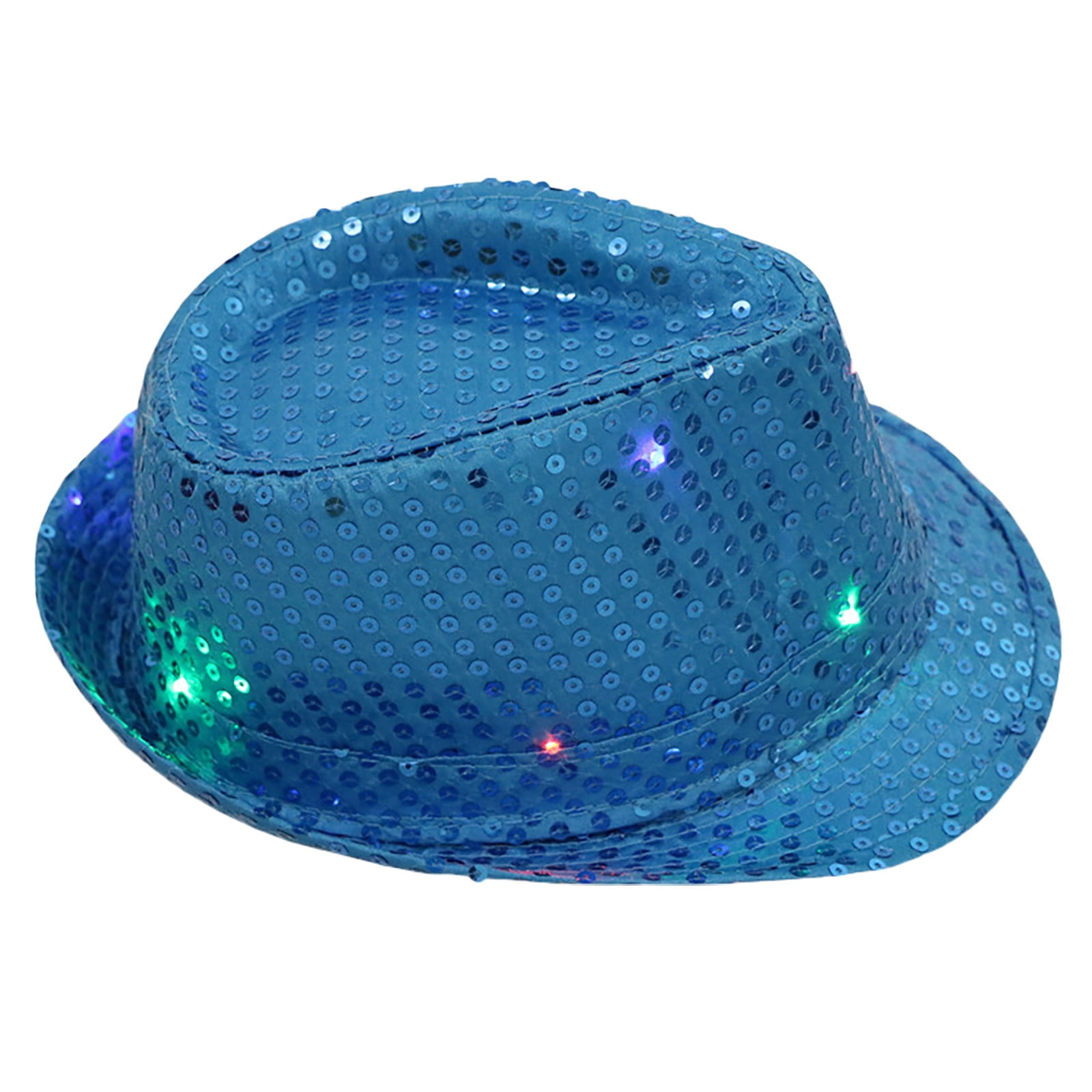 LED Sequin Glow Cowboy Hat, Battery Operated Light Up Performance Props ...