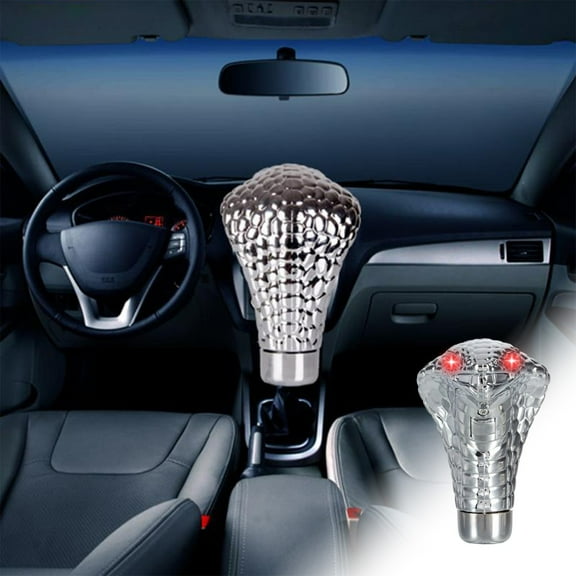 LED Shift Knob, Yannianjz LED Shift Knob, Universal Snake Shape Gear Shifter with Light, Aluminum Alloy Shift Lever Head for Car, Truck, Motorcycle, Easy Installation, Cool Glow Effect