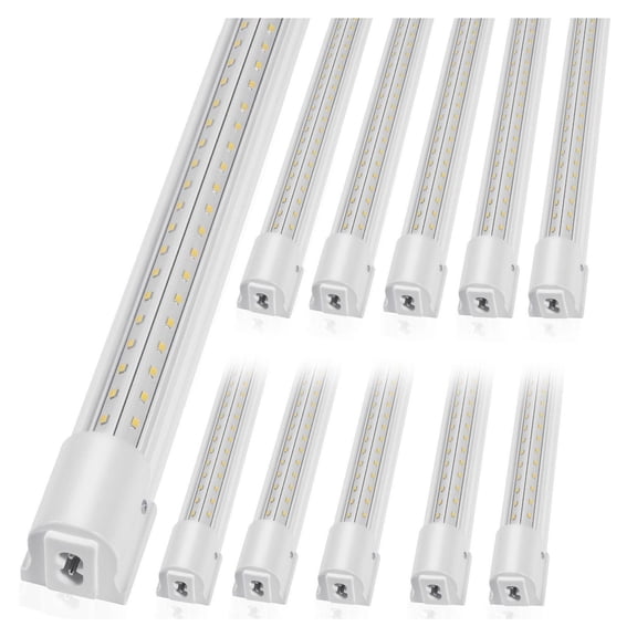 LED Shop Lights 10 Pack, 4FT 40W Linkable, 6500LM Garage Lights with 59in Cord