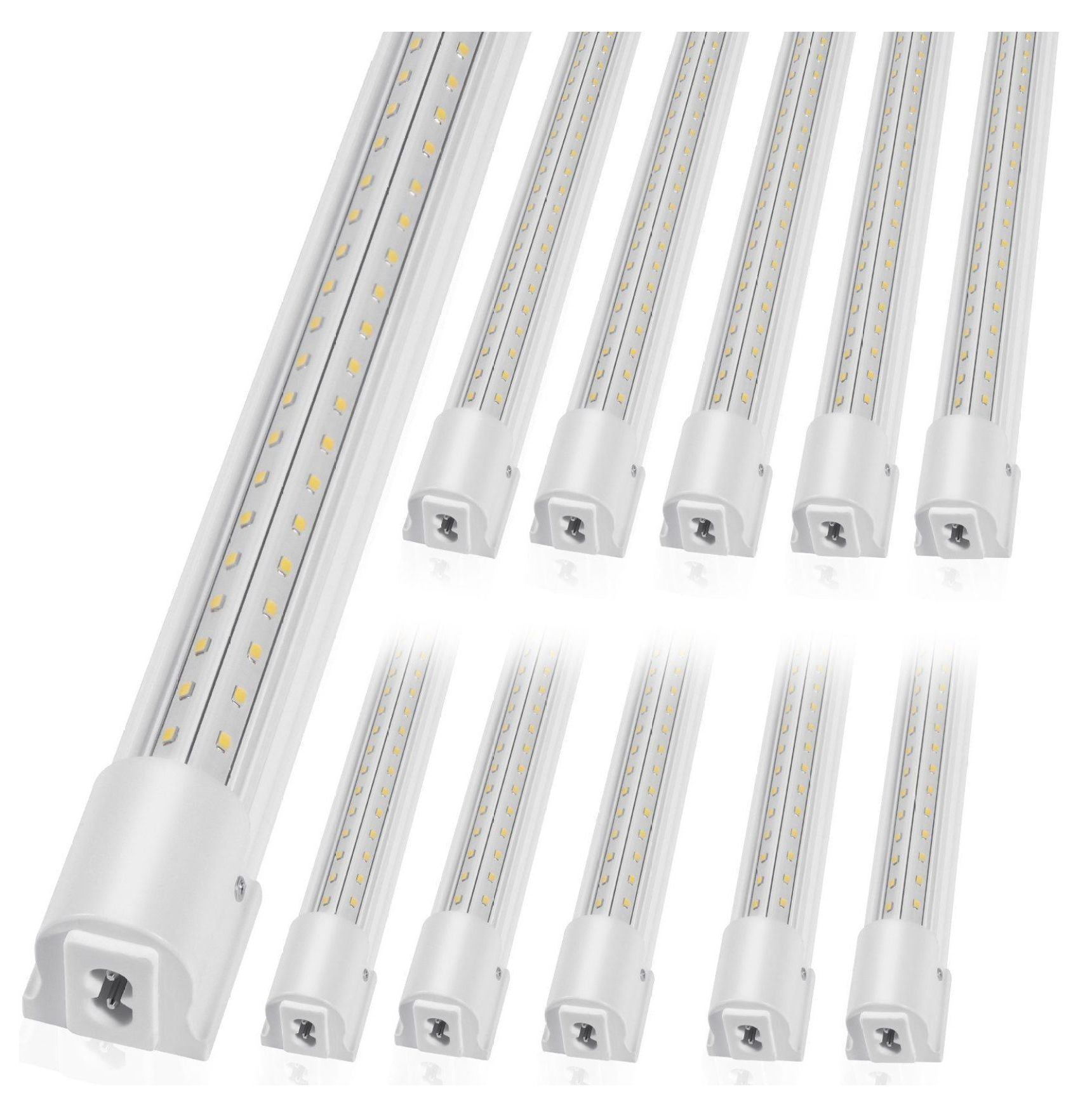 LED Shop Lights 8FT 10 Pack, 80W Linkable Garage Lights, 10000LM Bright Workshop Ceiling Fixtures with 59in Power Cord & 48in Connector Cables