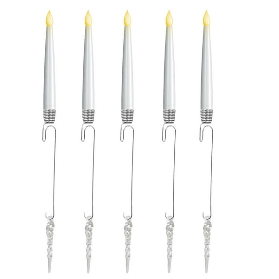 LED Short Taper Candles, 6PCS Flameless Candlesticks with Hooks & Remote - Christmas Tree Decor, Battery Operated Flickering Warm White Light for Holiday Party