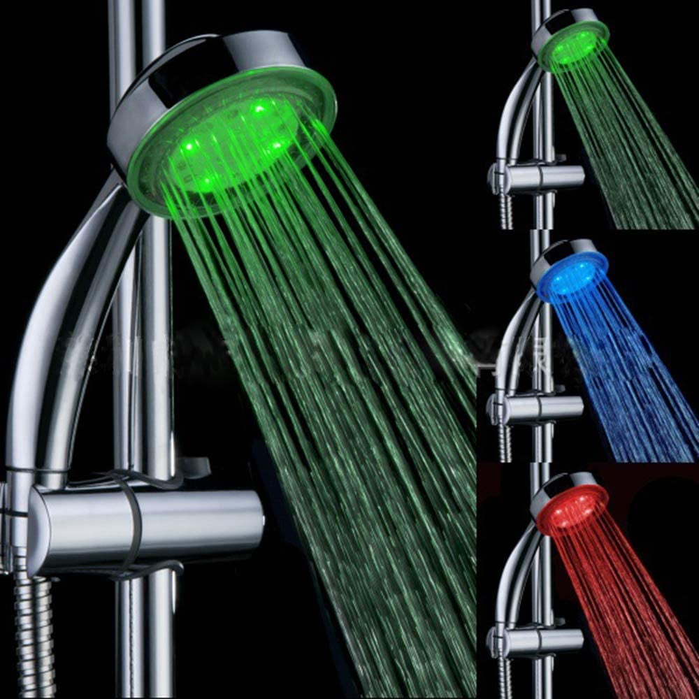 LED Shower Head Color Changing 7 Color Glow Light Automatically