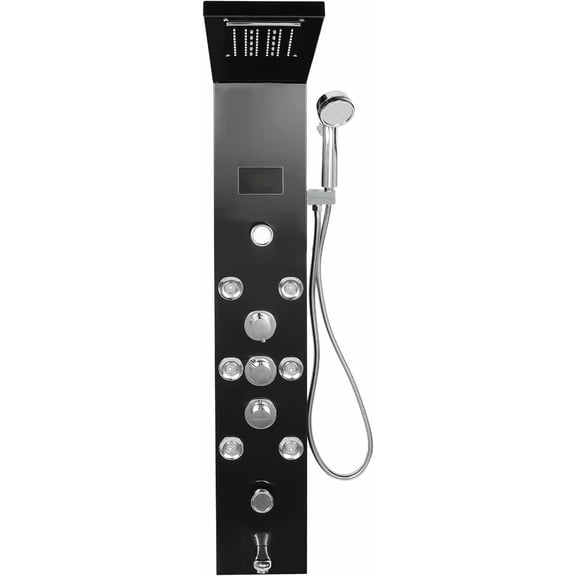LED Shower Panel Tower System, Hydroelectricity Display Rain Massage Full Body Shower System