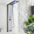 thumbnail image 1 of LED Shower Panel Tower System Rain&Waterfall Massage Body Jets Brushed Nickel, 1 of 12