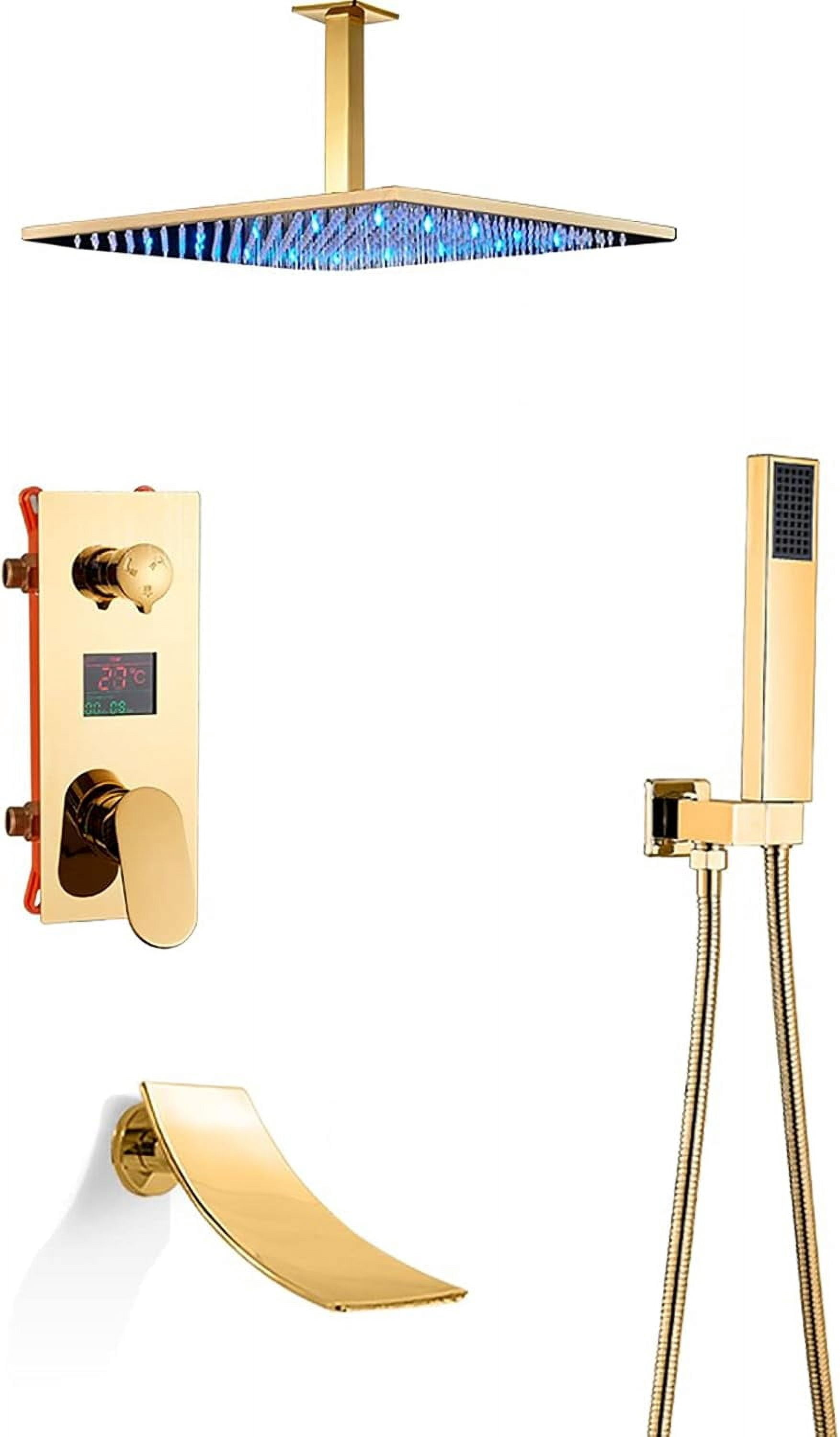 LED Shower System with Tub Spout Concealed Shower Faucet with Handheld ...
