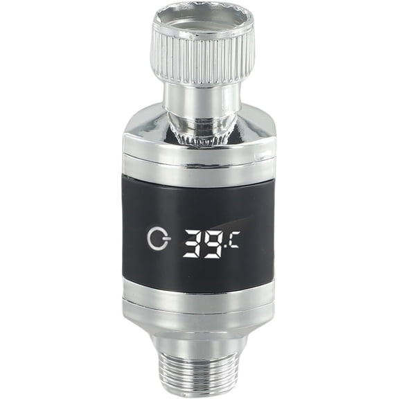 LED Shower Thermometer with Digital Temperature Display, 1/2 Inch Interface Water Temperature Monitor for Household Shower Heads and Handheld Showers