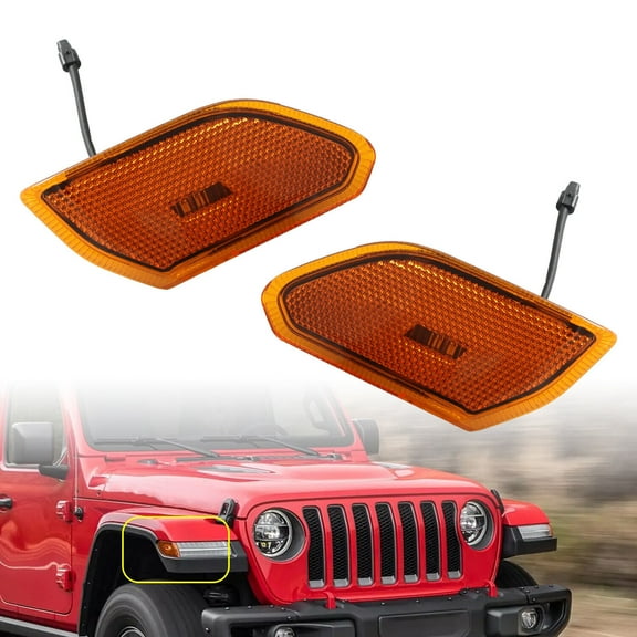 LED Side Marker Light Driver & Passenger Side for Jeep Wrangler 2018-2019