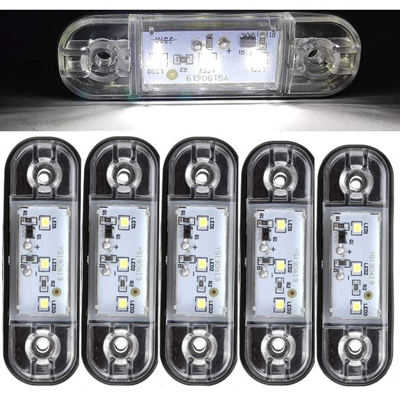 LED Side Marker Lights, 10 Pieces LED Indicators Lights Led Marker Clearance Lights 3 LED Truck Side Lights 12-24V