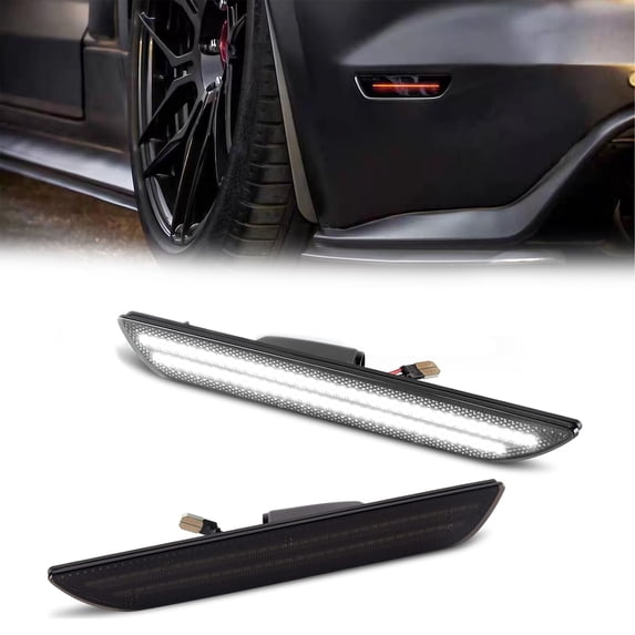 LED Side Marker Lights for Ford Mustang 2015-2023 Rear White Red Fender Marker Reflectors Lamps Smoked Len 2PCS