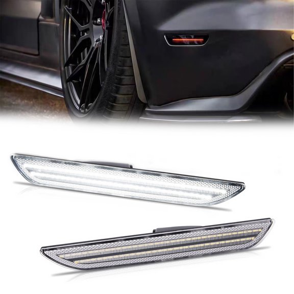 LED Side Marker Lights for Ford Mustang 2015-2023 Rear White Red Fender Marker Reflectors Lamps Smoked Len 2PCS