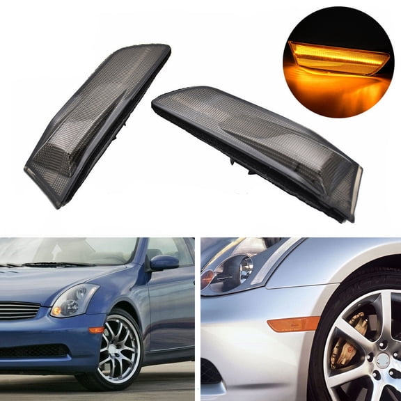 LED Side Marker Signal Sequential Flowing Light For Infiniti G35 Coupe 2003-2007