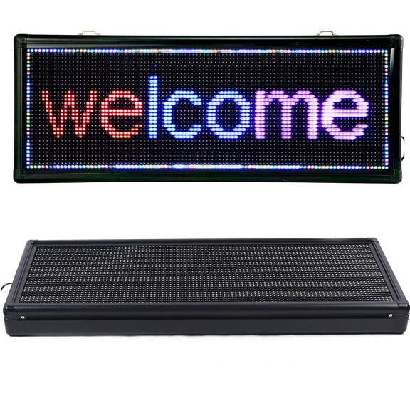 LED Sign 40" X 15" Programmable Scroll Message Board 3 Color Neon
